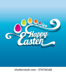 vector Happy Easter Typographical Background. vector easter spring background
