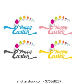 vector Happy Easter Typographical Background. vector easter spring background