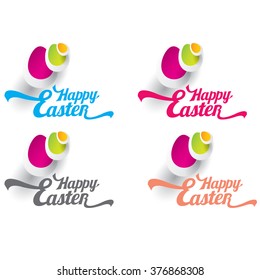 vector Happy Easter Typographical Background. vector easter spring background