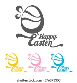vector Happy Easter Typographical Background. vector easter spring background
