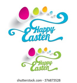 vector Happy Easter Typographical Background. vector easter spring background
