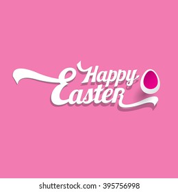 vector Happy Easter Typographical Background. vector happy easter greeting card
