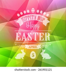 Vector Happy Easter Typographical Poster. Retro design