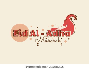vector happy eid ul adha with goat symbol concept. vector illustration. eid ul adha vector. Eid al-Adha. can be used for banners, wallpapers, and backgrounds