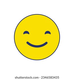 Vector happy emoji on white background.