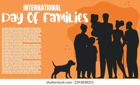 Vector happy family day, father mother grand parents and children silhouette.