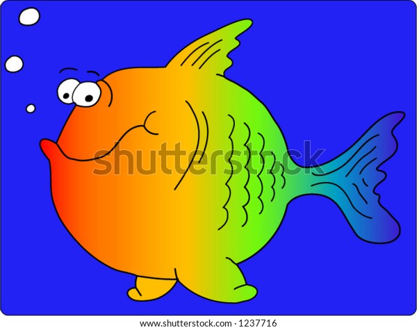 Download Vector Happy Fat Rainbow Fish Swimming Stock Vector ...