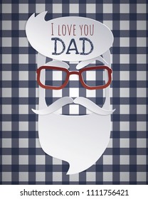 Vector Happy Fathers Day or  Fathers birthday card in paper cut style design for male event, banner or poster.
