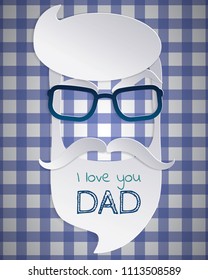 Vector Happy Fathers Day or  Fathers birthday card in paper cut style design for male event, banner or poster.
