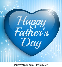 Vector - Happy Fathers Day Blue Heart Background