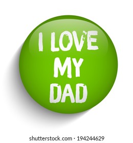 Vector - Happy Fathers Day Green Icon Button