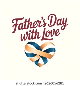 Vector Happy Father's Day logo design, Handwritten text with Father's Day with love vector logo, love for fathers. illustration isolated on white background.EPS10