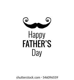 Vector Happy Father's Day phrase with a hand drawn mustaches. Congratulations card. Holiday poster template.