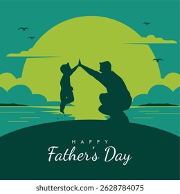 vector happy fathers day poster template