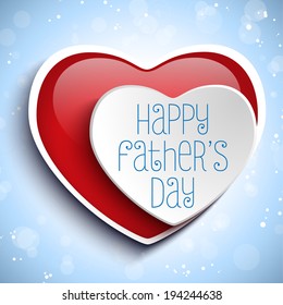 Vector - Happy Fathers Day Red Heart Background