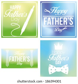 Vector Happy Father's Day Template Cards Background