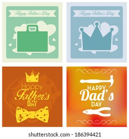 Vector Happy Father's Day Template Cards Background