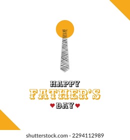 Vector happy fathers day with tie social media post