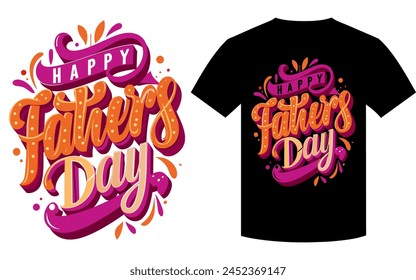 Vector  Happy Father's day typography t-shirt design.