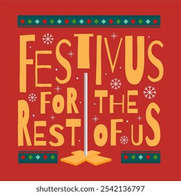 vector happy festivus day poster template