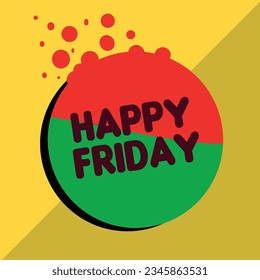 vector happy friday happy celebration in colorful balloon