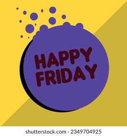 vector happy friday happy celebration in colorful balloon