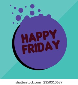 vector happy friday happy celebration in colorful balloon