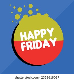 vector happy friday happy celebration in colorful balloon
