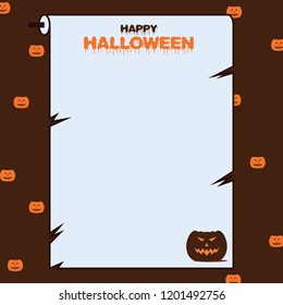 Vector of happy halloween background template with pumpkin