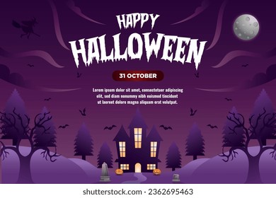 Vector Happy Halloween Background Template 