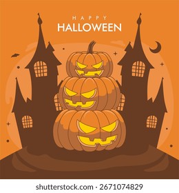 Vektor Happy Halloween Hintergrundvorlage