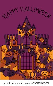 Vector happy Halloween card