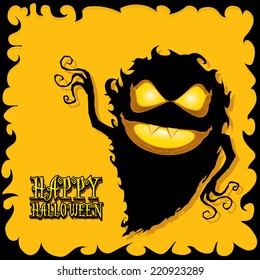 vector happy halloween card design template. halloween poster for party or greeting card