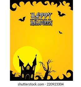 vector happy halloween card design template. halloween poster for party or greeting card