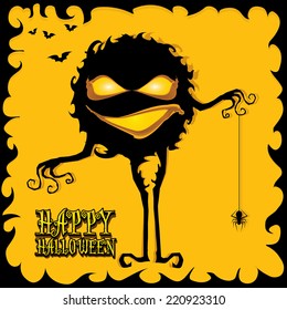 vector happy halloween card design template. halloween poster for party or greeting card