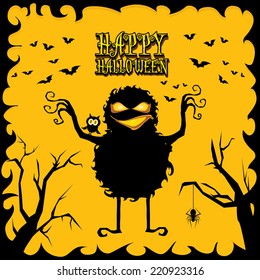 vector happy halloween card design template. halloween poster for party or greeting card