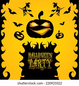 vector happy halloween card design template. halloween poster for party or greeting card