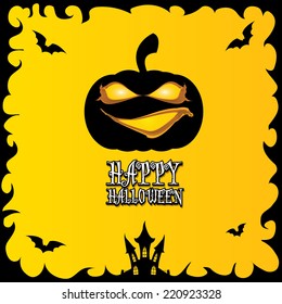 vector happy halloween card design template. halloween poster for party or greeting card