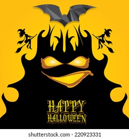 vector happy halloween card design template. halloween poster for party or greeting card