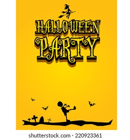 vector happy halloween card design template. halloween poster for party or greeting card