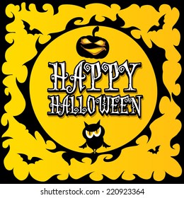 vector happy halloween card design template. halloween poster for party or greeting card