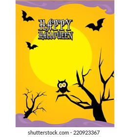 vector happy halloween card design template. halloween poster for party or greeting card