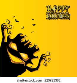 vector happy halloween card design template. halloween poster for party or greeting card