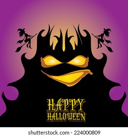 vector happy halloween card design template. halloween poster for party or greeting card