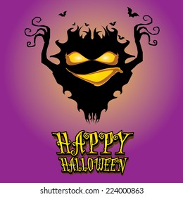vector happy halloween card design template. halloween poster for party or greeting card