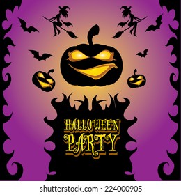 vector happy halloween card design template. halloween poster for party or greeting card