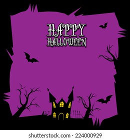 vector happy halloween card design template. halloween poster for party or greeting card