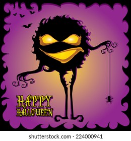vector happy halloween card design template. halloween poster for party or greeting card