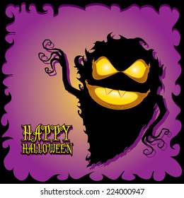 vector happy halloween card design template. halloween poster for party or greeting card