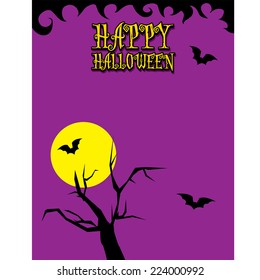 vector happy halloween card design template. halloween poster for party or greeting card